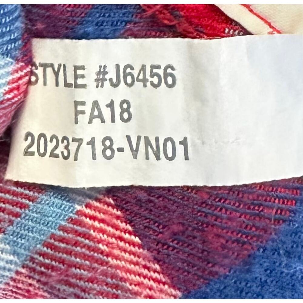 J. Crew Mercantile Ruffle Flannel Shirt Blue Red Plaid J6456 Size M - Picture 11 of 11